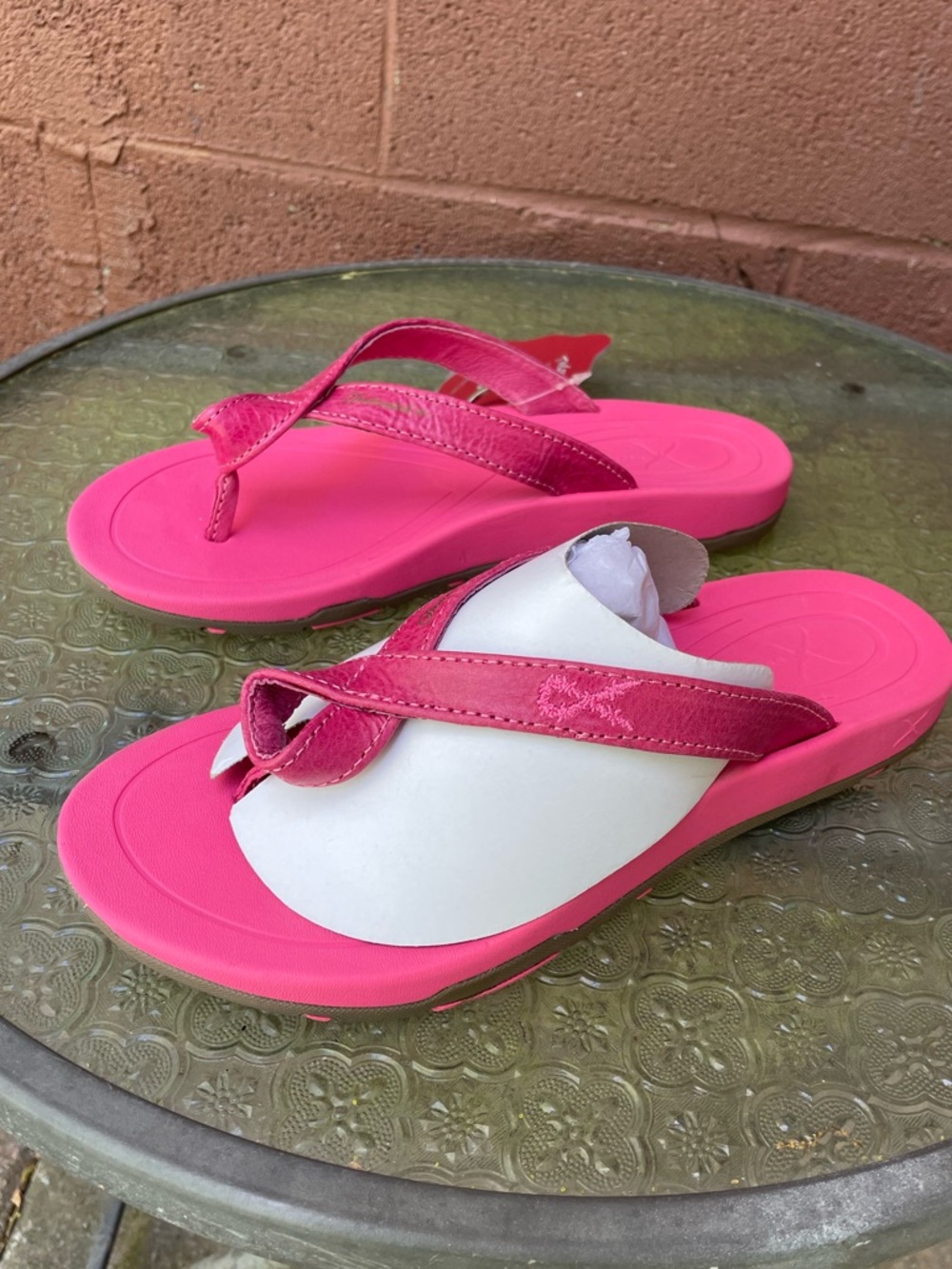 NWT Twisted X Women's Tough Enough To Wear Pink Flip Flops Thong Sandals Size 7